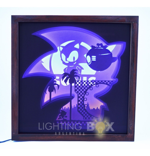 Sonic Lámpara Velador Caja Luz De Noche