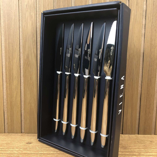 Faca De Churrasco Em Inox Serrilhada Vienna Wolff 6 Un
