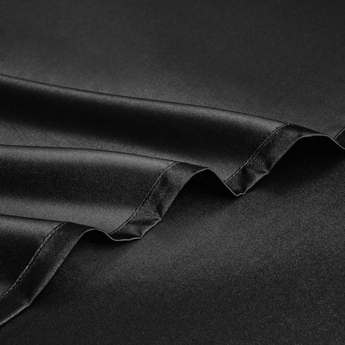 Juego De Ropa De Cama De Seda Sintética De Color Liso De 4 P