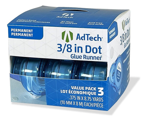 Adtech Permanent Adhesive Dots Glue Runner 3 Pack