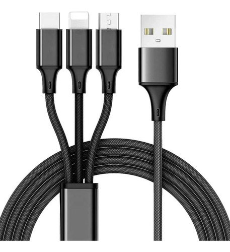 Cable Usb Carga Celular 3en1 Transferencia Datos Para iPhone