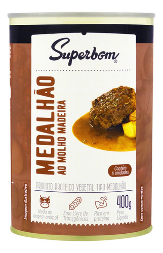 Medalhão ao Molho Madeira Superbom Lata 400g 4 Unidades