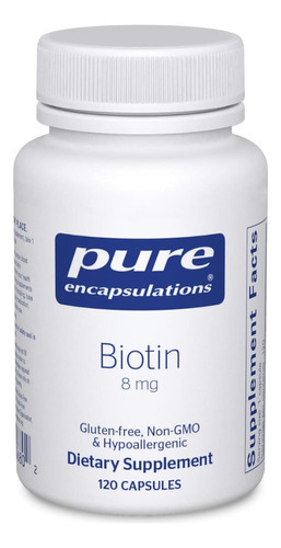 Biotina 8 Mg Pure Encapsulations 120 Cápsulas