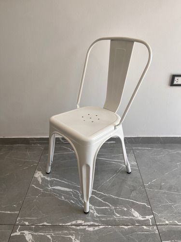 Set De 4 Sillas De Comedor Tolix Dcohouse1 Modernas Chapa Blanco Blanco