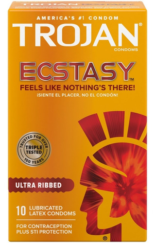 Preservativos Trojan Ultra Ribbed Pack Caja De 12 Importado