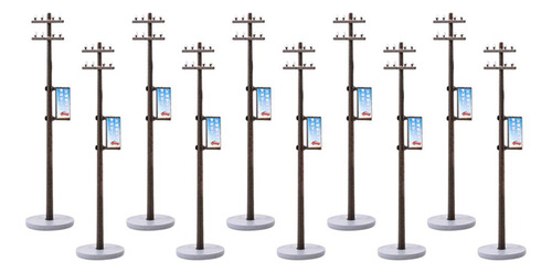 10pcs Modelo De Tren De Ferrocarril Poste De Lámpara 8.1cm