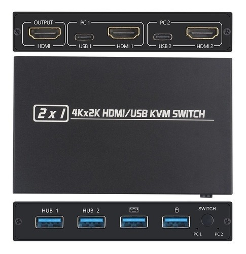 Compatible con el conmutador KVM 2 en 1 HDMI/USB Aimos AM-KVM 201cl