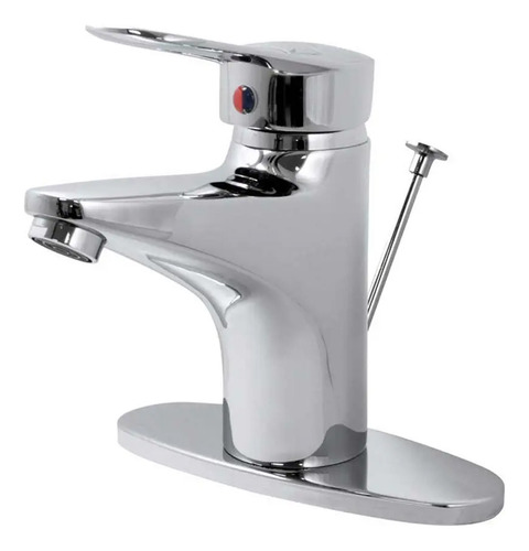 Mezcladora Monomando Para Lavabo 10 Cm (4 ) Rugo 20mc Acabado Cromado Color Plateado