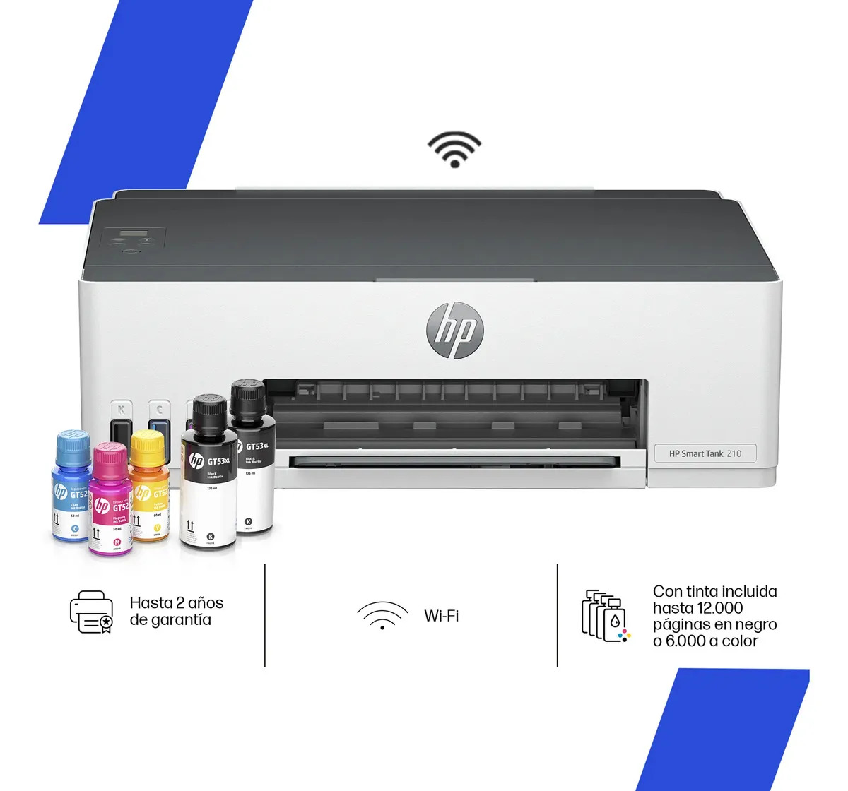 Impresora HP Smart Tank 210 Tinta Continua Color WiFi