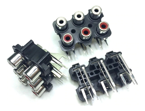 Conector Rca 6 Vias Para Módulo De Potência Kit C/ 2 Peças