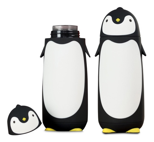 Imagen 1 de 10 de Termo Taza En Forma De Pinguino Negro H1293