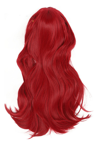 / Peluca Larga Roja Para Cosplay, Pelucas Rectas Bang