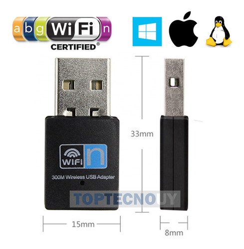 Adaptador Usb Wifi Inalambrico Nano 300 Mb N G B Wireless®