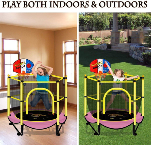 Imagen 6 de 6 de Trampolín Plegable Para Niños Con Red Protectora