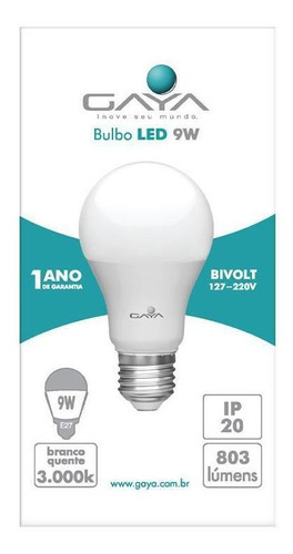 Lâmpada Led Bulbo A60 Bivolt 9w 6500k - Kit Com 5 Unidades