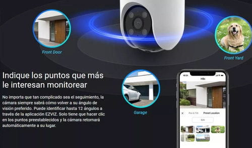 Imagen 7 de 10 de Camara Seguridad Wifi Ezviz H8c 2mp Color Audio Sirena 360