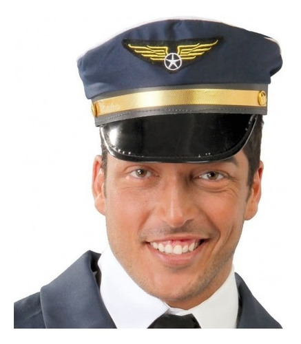 Combo Sombrero Gorro De Aviador Piloto Azul X 10 Unidades