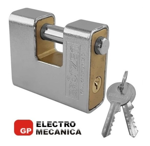Imagen 2 de 7 de Candado Blindado Macizo 70 Mm Perno Horizontal Local Bronzen