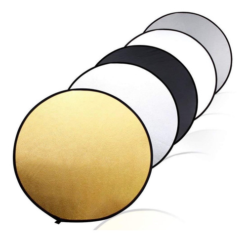 Imagem 1 de 5 de Rebatedor Fotografico Circular Com 110cm 5x1 Cores Com Bolsa