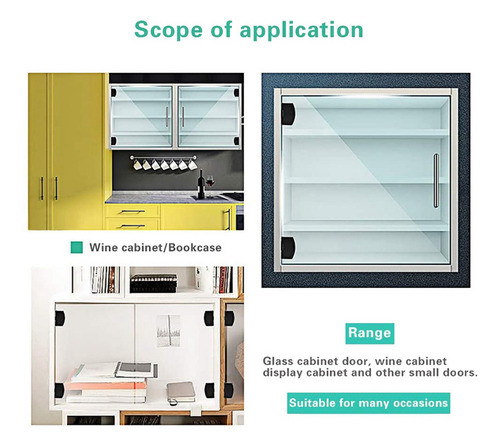 Vitrina Con Bisagras Para Puertas De Vidrio, 2 Pares, Vitrin