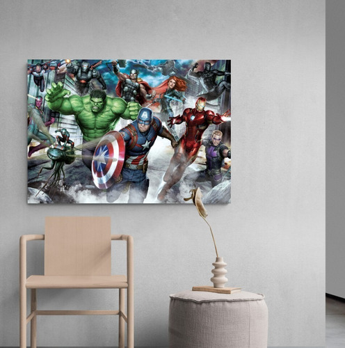 Cuadro Decorativo Poster Marvel Avengers 60x42 Mdf