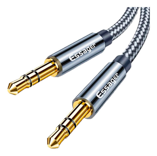 Cable Audio Auxiliar 3.5mm Conector Chapa Oro 24k 2m Essager