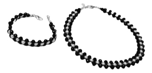 Conjunto Colar Gargantilha  Pulseira Perola