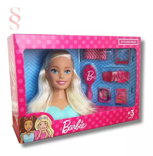 Boneca Pentear Maquiar Barbie Salão Barbie Busto Mãos Fala