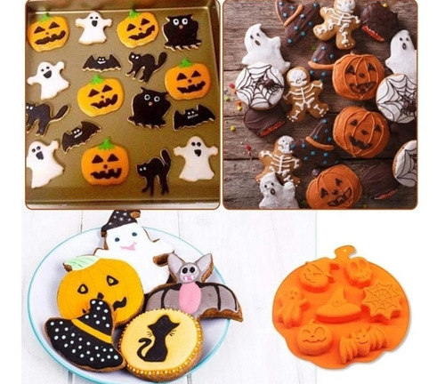 Pack X3 Moldes De Silicona Para Halloween Reposteria Molde