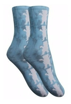 Meia Grizzly Repeat Tie Dye  Sold As Single Pair Blue