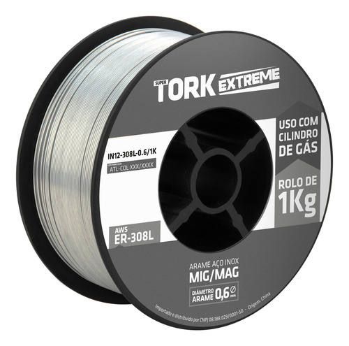 Arame Para Solda Mig Inox Uso Com Gás 0.6mm Rolo De 1kg Tork