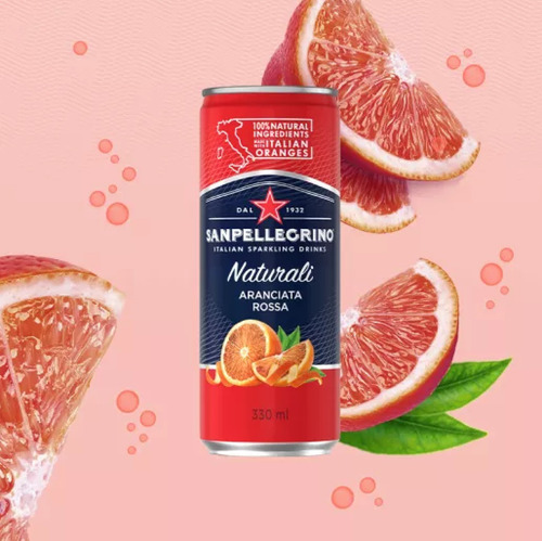 Agua Sparkling Naturali San Pellegrino Aranciata Rossa 330ml