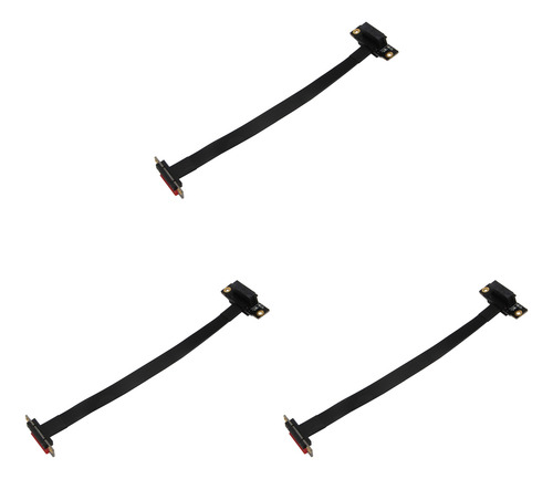 Cabo De Elevação Crystally-3x Pcie X1 Com Ângulo Reto Duplo