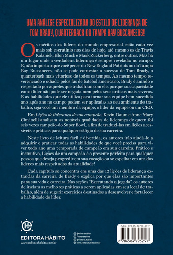 Lições De Liderança De Um Campeão: O Que A Carreira Do Campeão Tom Brady Pode Ensinar, De Ciminelli Mary. Editorial Editora Hábito, Capa Mole, Edição 1 Em Português, 2025