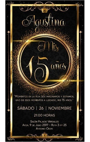 Invitación Video Fiesta 15 Años Negro Y Dorado_rcp_50