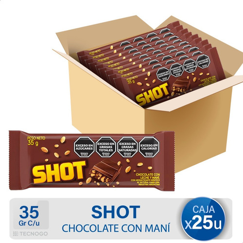 Chocolate Shot Con Leche Mani 25u Caja - Mejor Precio