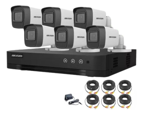 Kit 6 Camaras Seguridad 2mpx Hikvision + Dvr 8ch Lite +disco