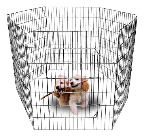 Dog Play Pen 50cm Alto 6 Panel Black E-coated