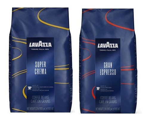 Café Lavazza Super Crema Y Gran Espresso Paq2 Grano Entero