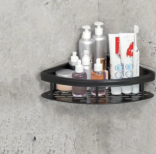 Esquinero Organizador Negro Repisa De Baño Ducha Inomax