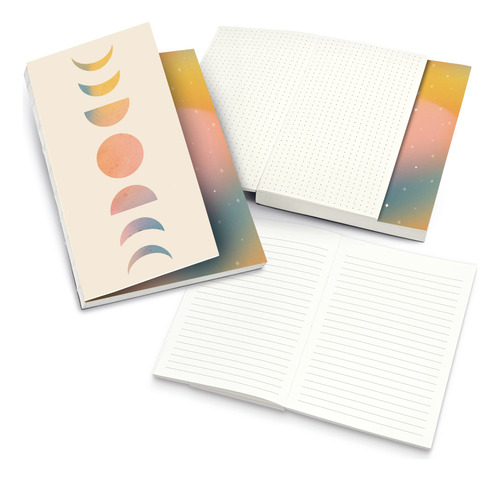 Cuaderno Doble Moon Phases Orange Circle - Mosca