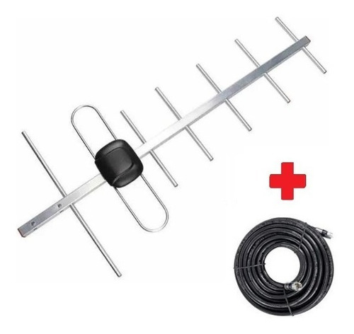 Imagen 2 de 5 de Antena Tv Digital Exterior Full Hd Con Cable En Clicshop
