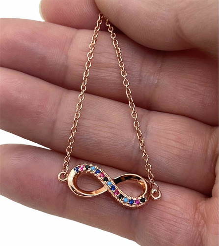 Imagen 4 de 6 de Pulsera Rose De Plata. Infinito.