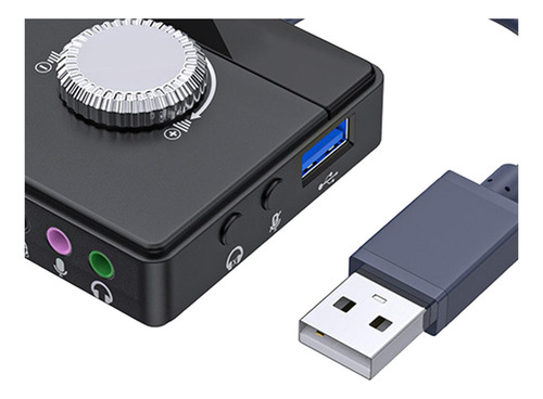 Tarjeta De Sonido Externa Usb 3 Puertos A Jack 3.5mm