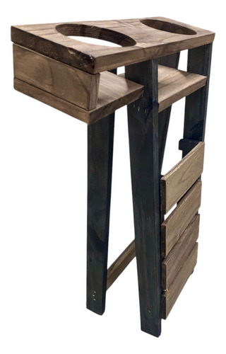 Mesa Mesita Matera Pintada Plegable Pino Bianca Sheli 2019 Negro