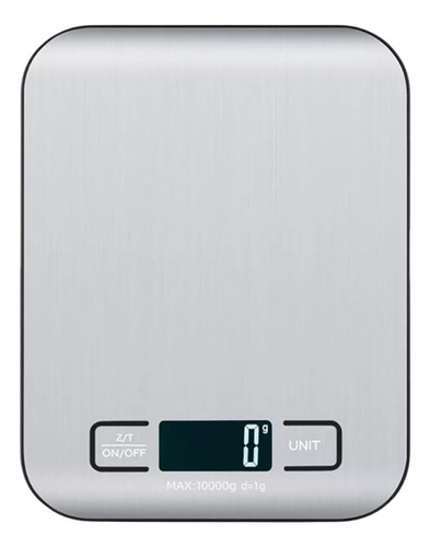Balança Cozinha 10 Vxn Fit Alimentos 10kg Aço Inox Visor Grande Prateado