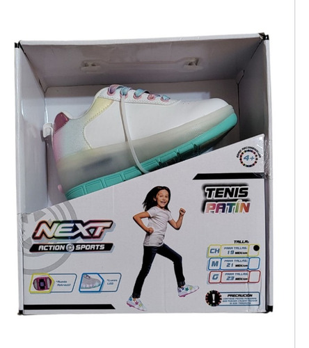 Patines Tenis Next Action Sports Con Luz Led Talla 19 19 2.6 Cm Multicolor