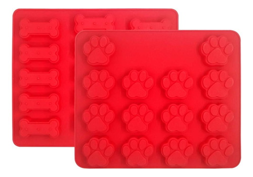 Juego 2 Moldes Silicona Con Estampado De Perro Y Hueso
