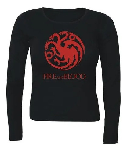 Polera Manga Larga Mujer Game Of Thrones Fire And Blood No