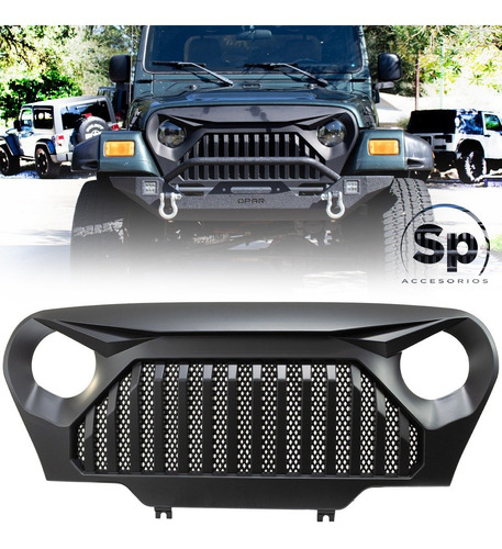 Imagen 1 de 9 de Parrilla Frontal Angry Jeep Wrangler Tj 1997/2006 Negro